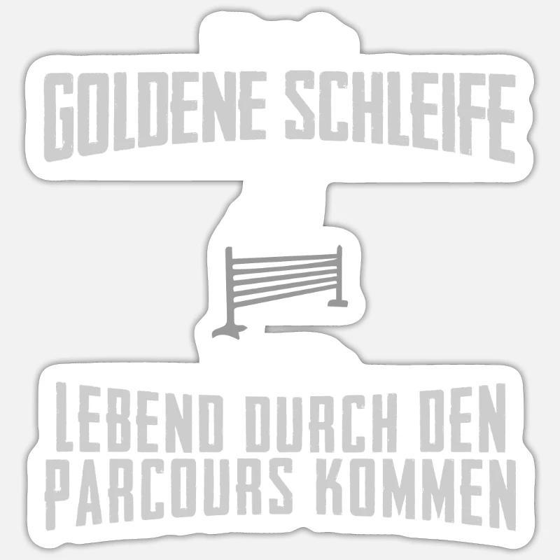 Springreiter - Sticker Größe S (10 x 10 cm) - Mattweiß