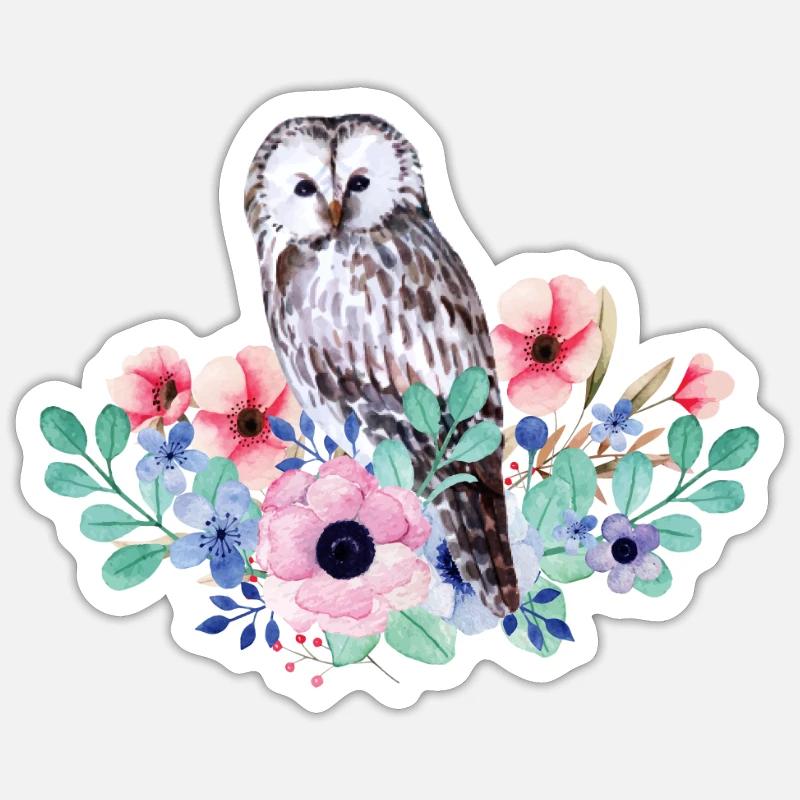 Vogel Eule Sticker Größe S (10 x 10 cm)