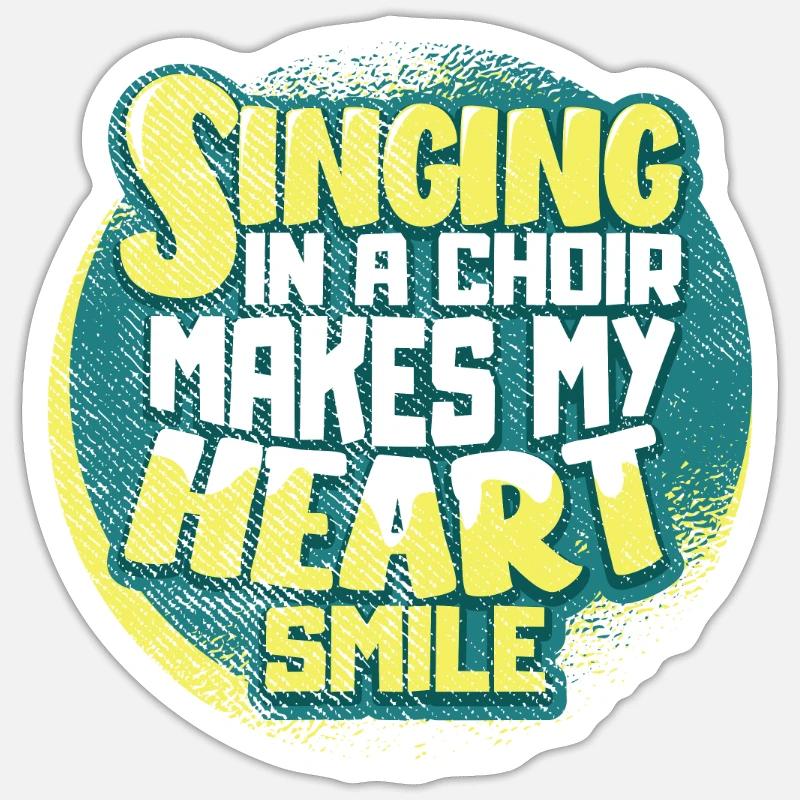 Choir singing - Sticker size S (10 x 10 cm) - white matte