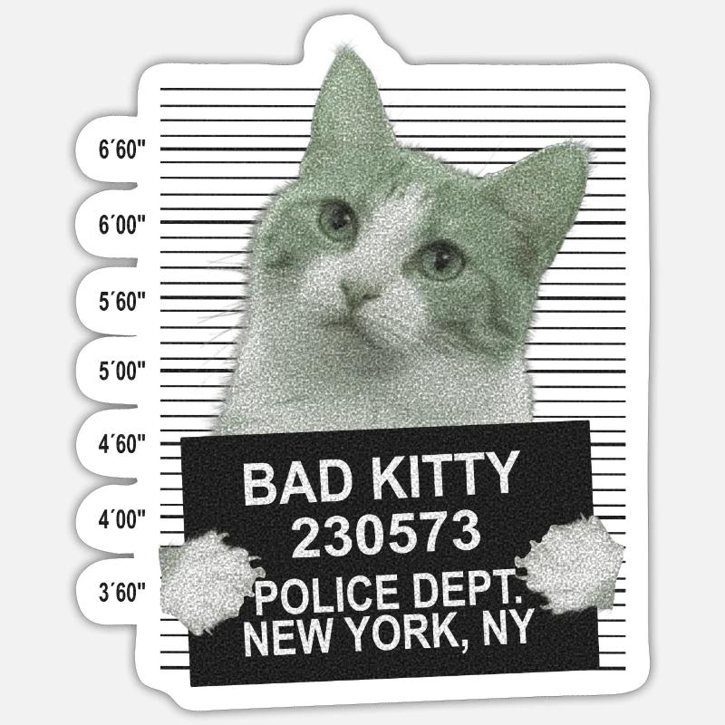 Bad kitty - Sticker size S (10 x 10 cm) - white matte