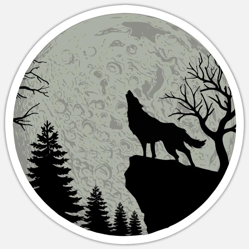 Wolf - Sticker Größe S (10 x 10 cm) - Mattweiß