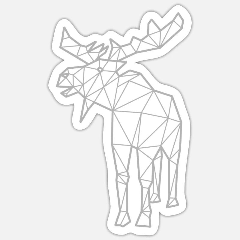Polygone d'orignal - Sticker taille S (10 x 10 cm) - blanc mat