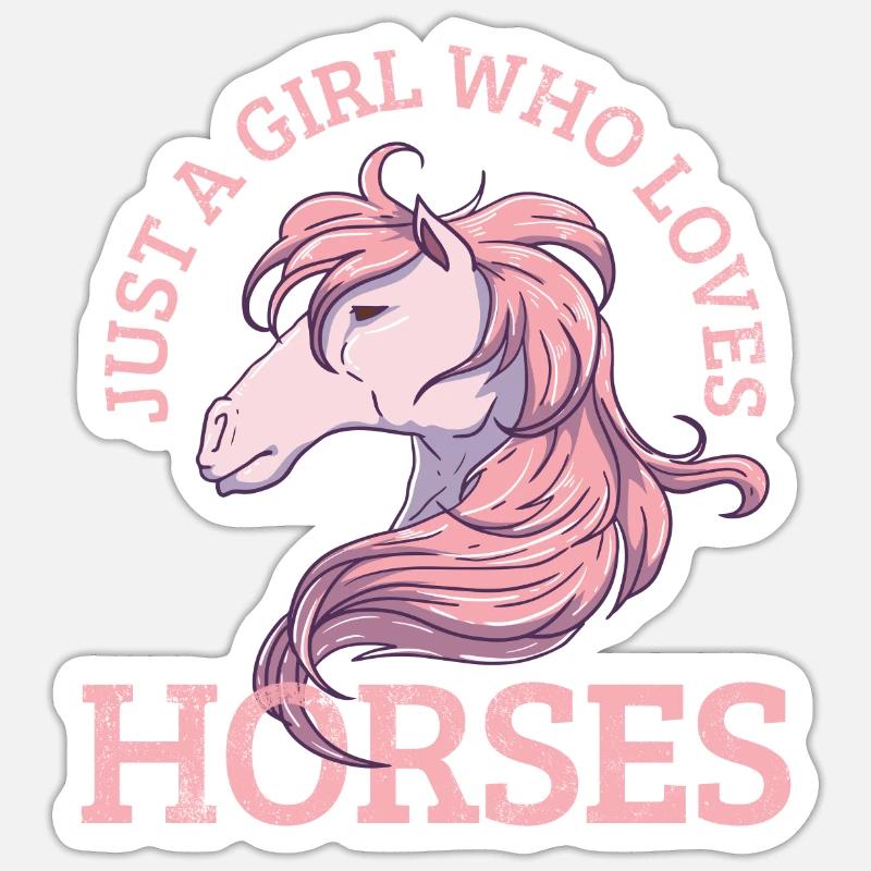 Cheval - Sticker taille S (10 x 10 cm) - blanc mat