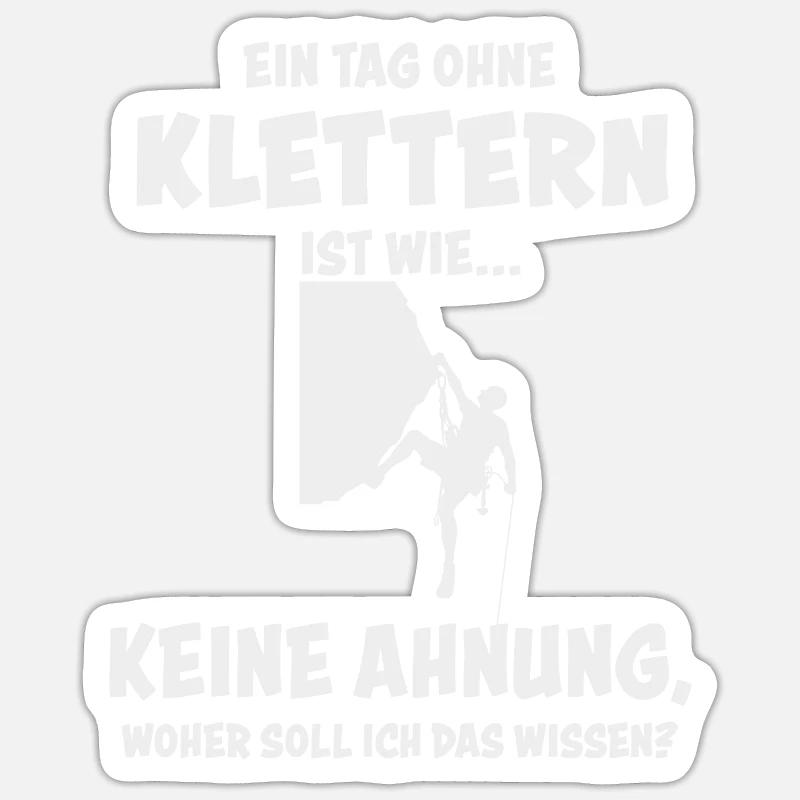 Klettern Kletterer Bouldern Boulderer - Sticker Größe S (10 x 10 cm) - Mattweiß