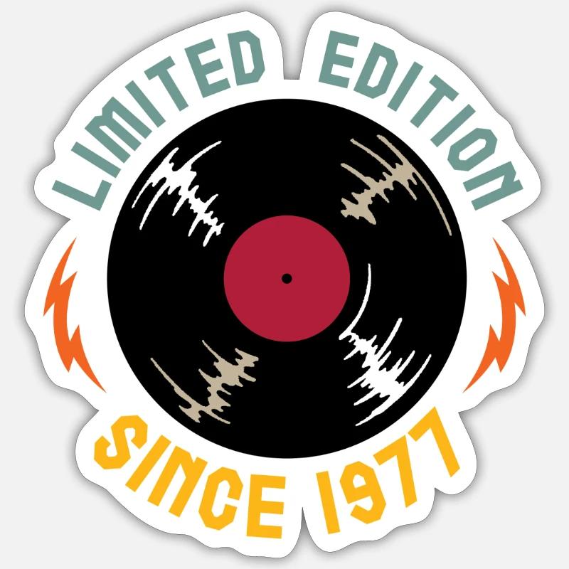 1977 rétro - Sticker taille S (10 x 10 cm) - blanc mat