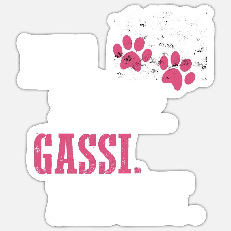 eat sleep gassi repeat - Sticker Größe S (10 x 10 cm) - Mattweiß