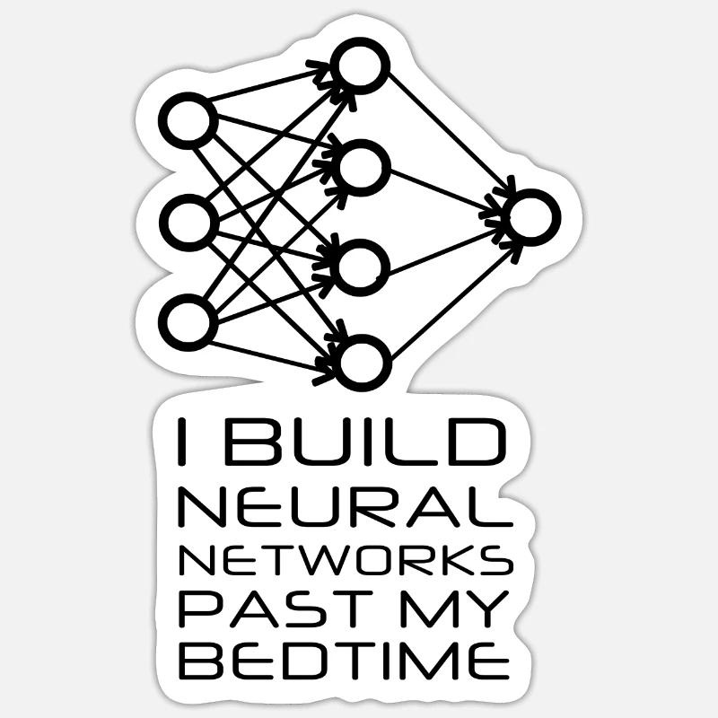 Réseau neuronal - Machine Learning - Sticker taille S (10 x 10 cm) - blanc mat