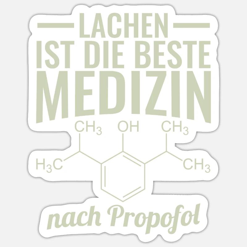 Sarkasmus Propofol Strukturformel - Sticker Größe S (10 x 10 cm) - Mattweiß