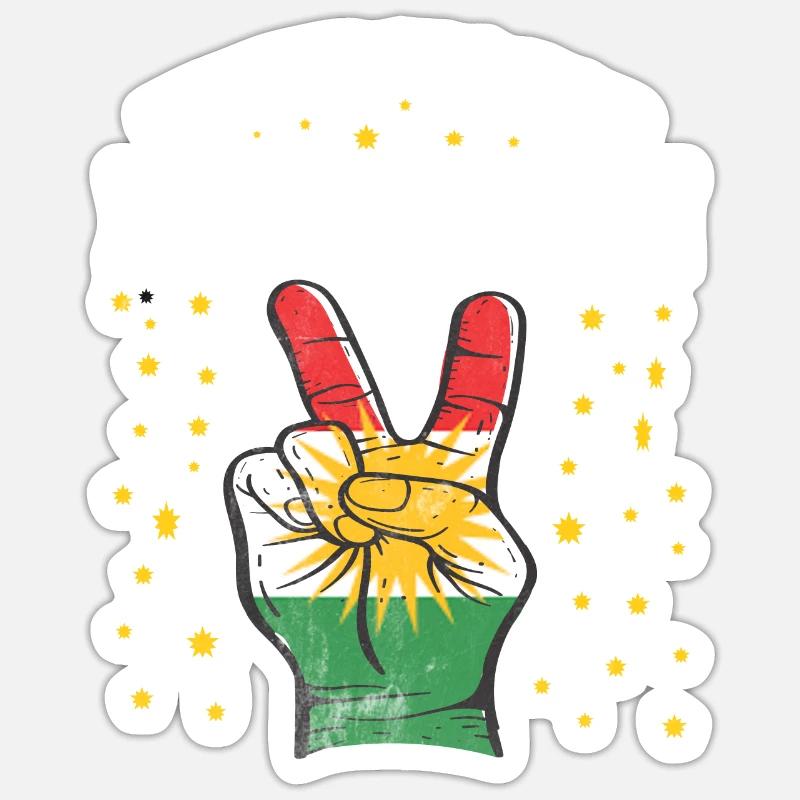 Kurdistan Kurde Kurden Geschenk azadi Rojava irak - Sticker Größe S (10 x 10 cm) - Mattweiß