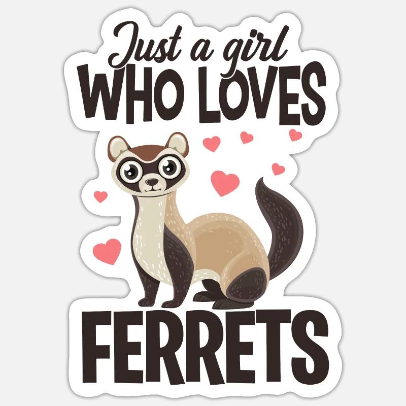 Furet - Sticker taille S (10 x 10 cm) - blanc mat