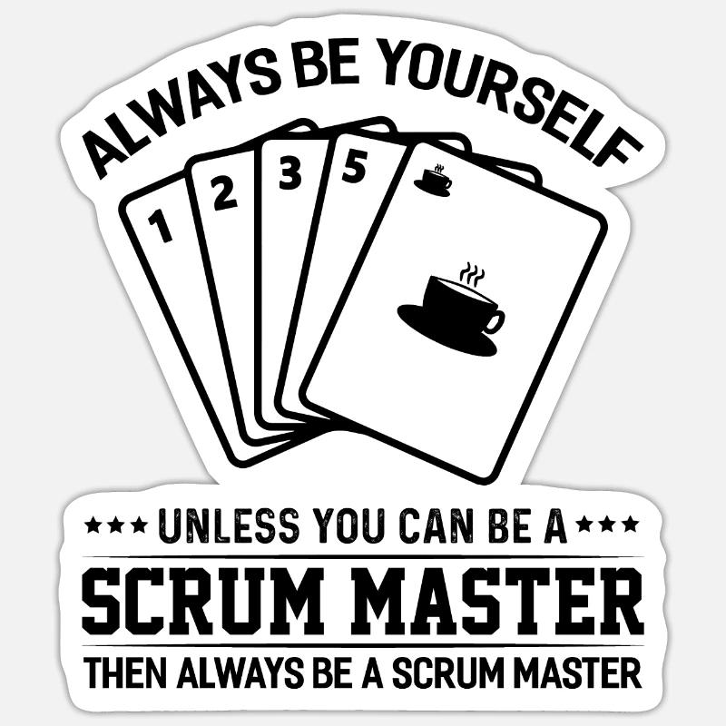 Scrum Master Agile Software Entwicklung - Sticker Größe S (10 x 10 cm) - Mattweiß