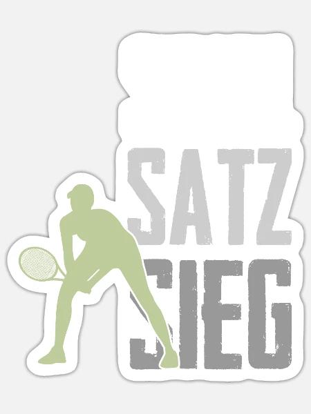 Tennis Spiel Satz Sieg - Sticker Größe S (10 x 10 cm) - Mattweiß