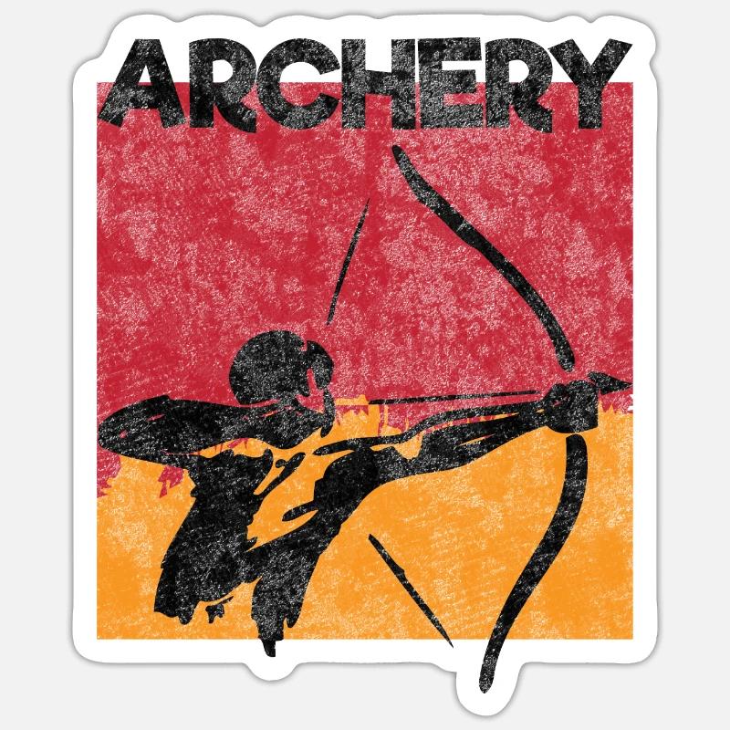 Bogen schießen Pfeil Bogen - Sticker Größe S (10 x 10 cm) - Mattweiß