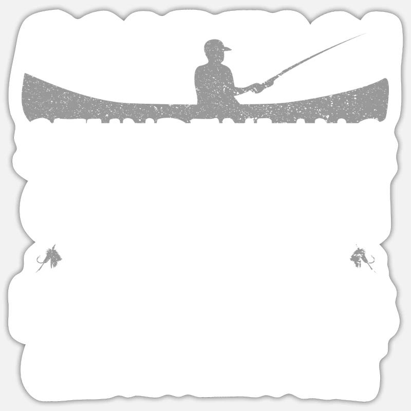 Angeln - Sticker Größe S (10 x 10 cm) - Mattweiß