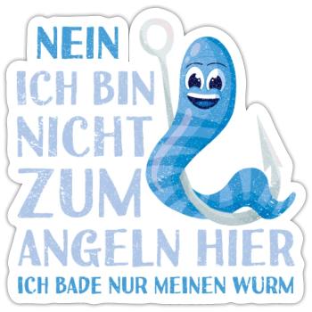 Angler - Sticker Größe S (10 x 10 cm) - Mattweiß - Vorne