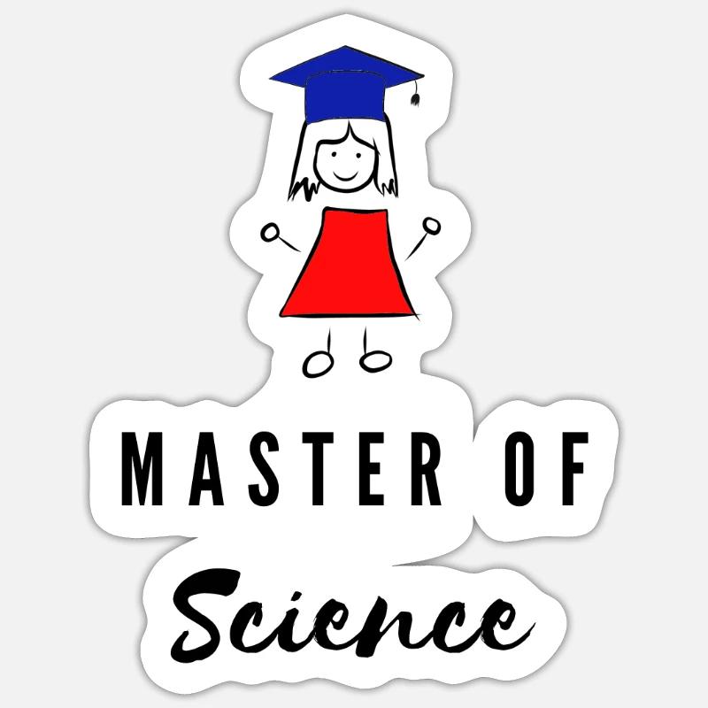 Master of Science M.Sc. Absolventin Uni Sticker Größe S (10 x 10 cm)