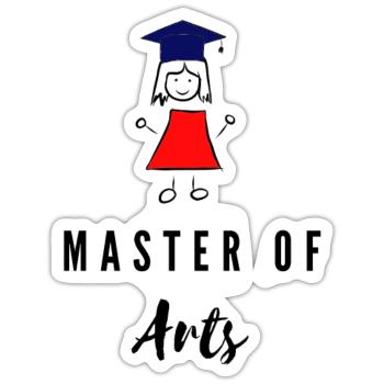 Master of Arts graduate Uni - Sticker size S (10 x 10 cm) - white matte - Front