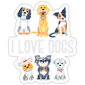 Dog dog lover - Sticker size S (10 x 10 cm) - white matte - Front