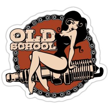 Pinup vintage rockabilly - Sticker size S (10 x 10 cm) - white matte - Front