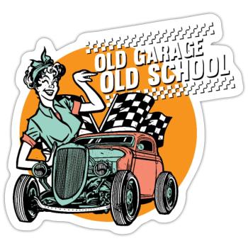 Pinup vintage rockabilly - Sticker size S (10 x 10 cm) - white matte - Front