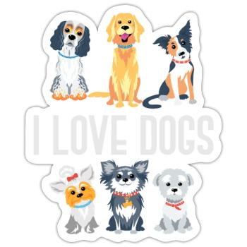 Dog gift idea dog lover - Sticker size S (10 x 10 cm) - white matte - Front