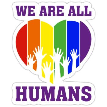 Christopher Streed Day We are ALL HUMANS Geschenk - Sticker Größe S (10 x 10 cm) - Mattweiß - Vorne