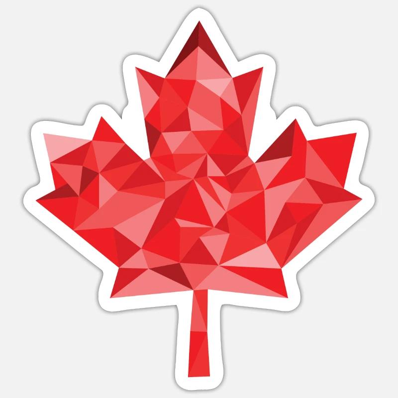 Feuille d'érable polygone Canada Sticker taille S (10 x 10 cm)