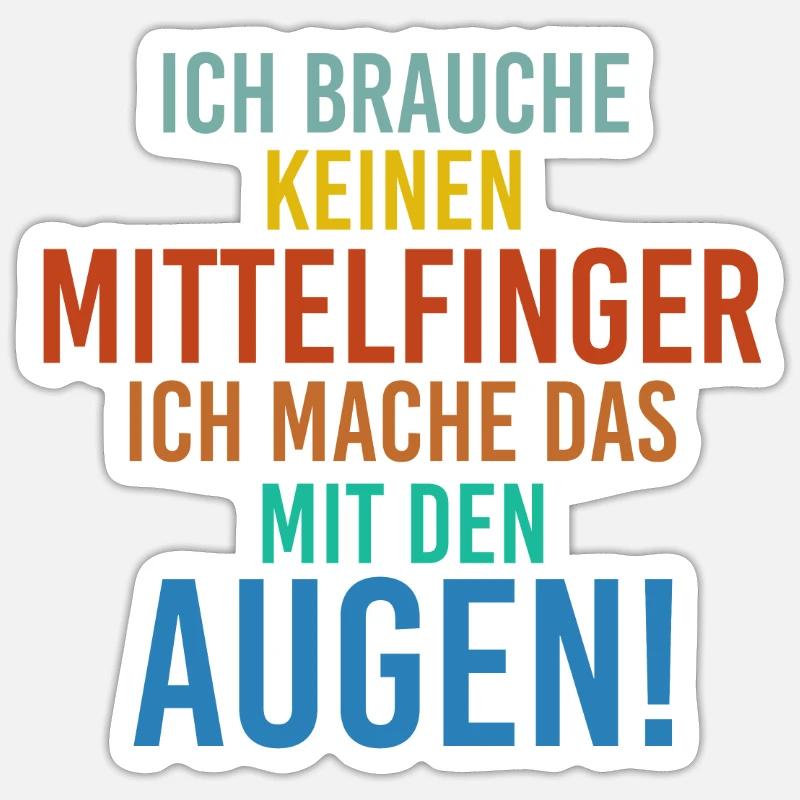 Sprüche Mittelfinger - Sticker Größe S (10 x 10 cm) - Mattweiß
