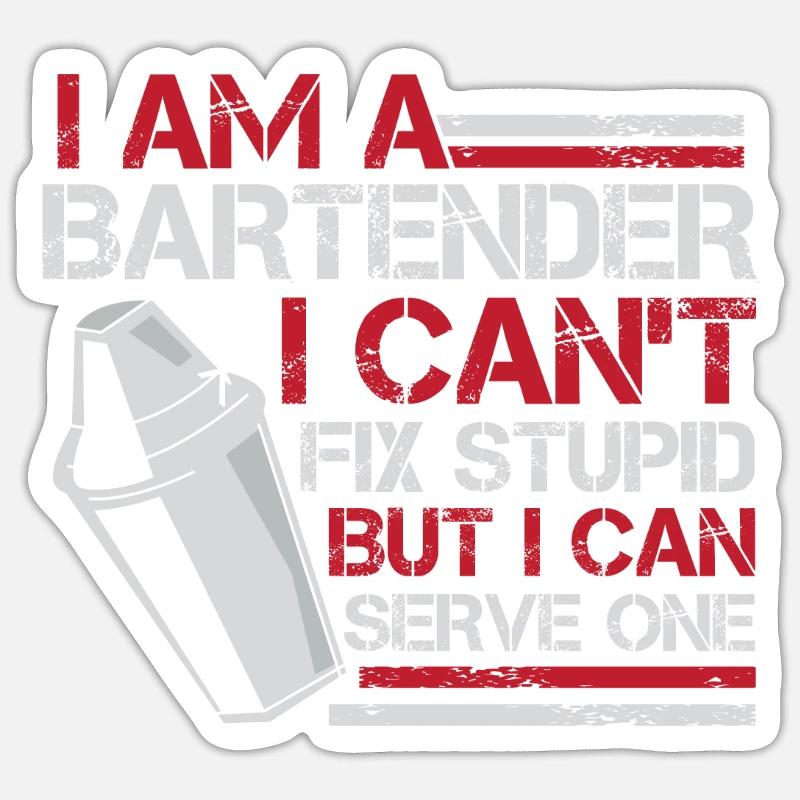 Hilarious bartender waiter bartender mixer Sticker size S (10 x 10 cm)