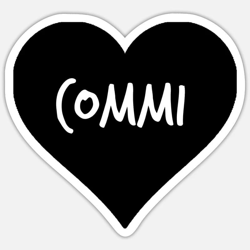 Commi communisme communiste - Sticker taille S (10 x 10 cm) - blanc mat