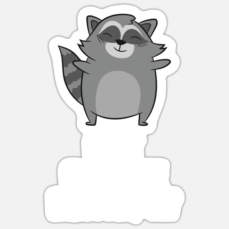 Ich mag Waschbären einfach Lustiger Waschbär - Sticker Größe S (10 x 10 cm) - Mattweiß