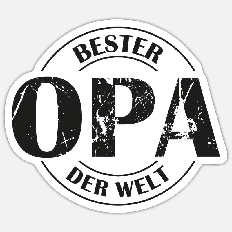 Bester Opa der Welt - Sticker Größe S (10 x 10 cm) - Mattweiß