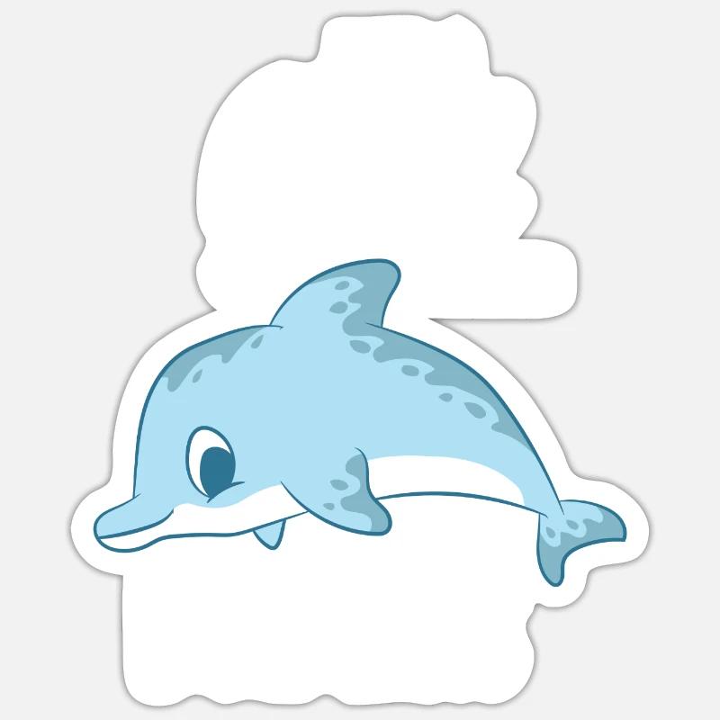 Nur Ein Mädchen das Delfine Liebt Delfin Mädchen - Sticker Größe S (10 x 10 cm) - Mattweiß
