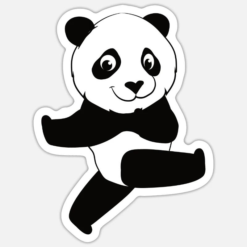 Panda panda bébé panda ours panda bear - Sticker taille S (10 x 10 cm) - blanc mat
