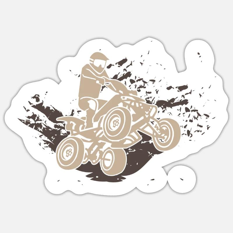Quad - Sticker Größe S (10 x 10 cm) - Mattweiß