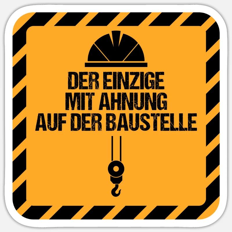 Der Einzige Mit Ahnung Kranführer Baustelle Beruf - Sticker Größe S (10 x 10 cm) - Mattweiß
