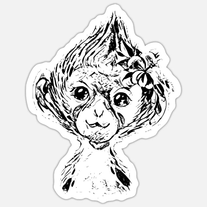 Monkeys - Sticker size S (10 x 10 cm) - white matte