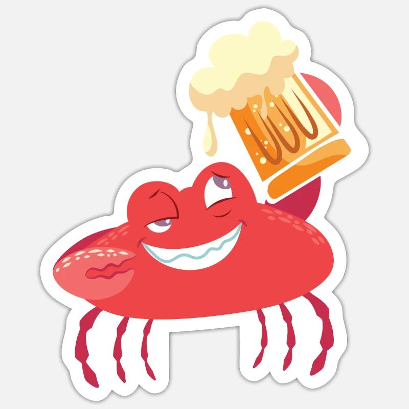 Krabbe Sticker Größe S (10 x 10 cm)
