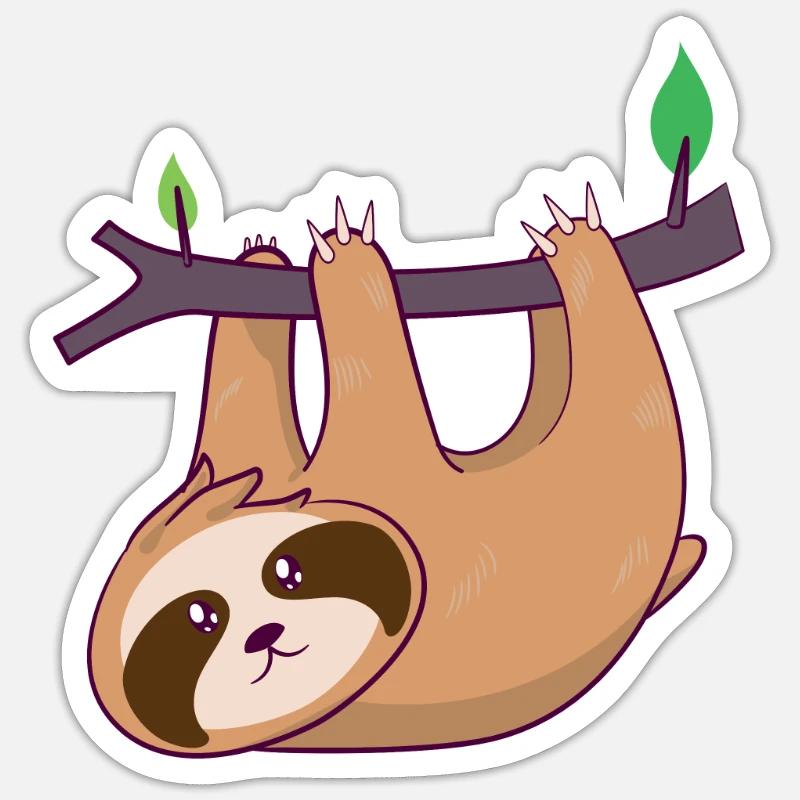 Sloth Sloth Sloth Chill Relax - Sticker size S (10 x 10 cm) - white matte
