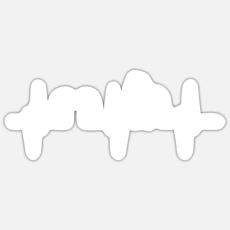 Pferd Herzschlag Reiterin Geschenkidee - Sticker Größe S (10 x 10 cm) - Mattweiß