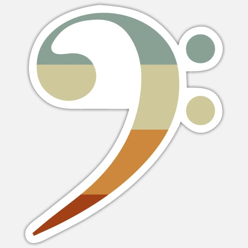 Notes de musique clé de basse Sticker taille S (10 x 10 cm)