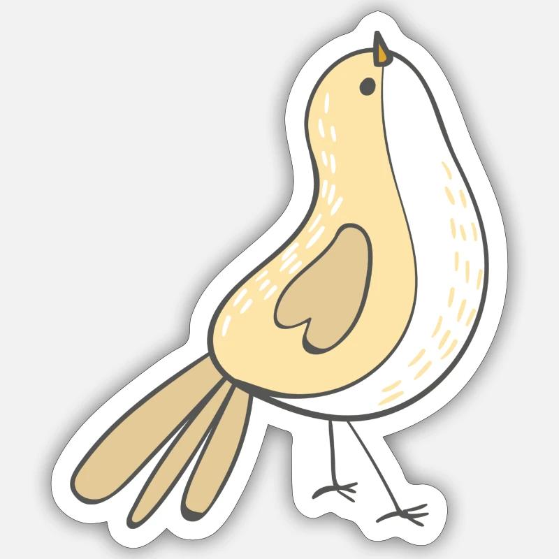 Oiseau - Sticker taille S (10 x 10 cm) - blanc mat