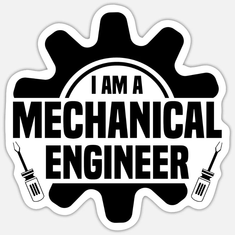 I am a mechanical engineer - Sticker taille S (10 x 10 cm) - blanc mat