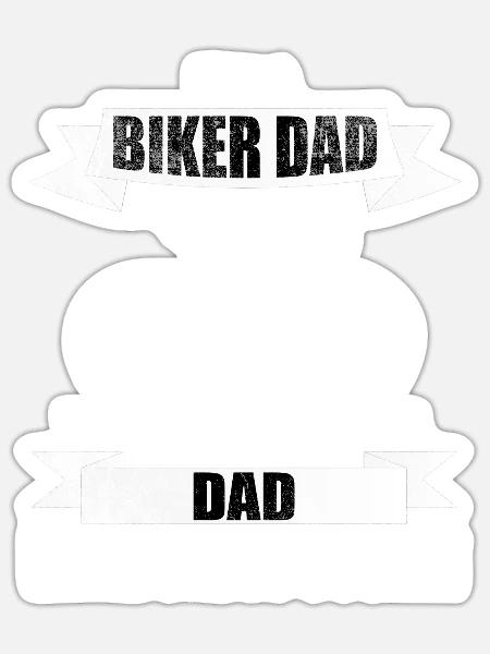 Biker Vater lustiger Spruch Fahrradfahren - Sticker Größe S (10 x 10 cm) - Mattweiß