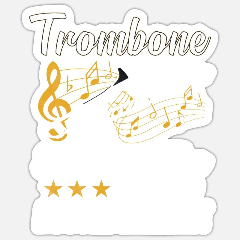 trombone Sticker taille S (10 x 10 cm)
