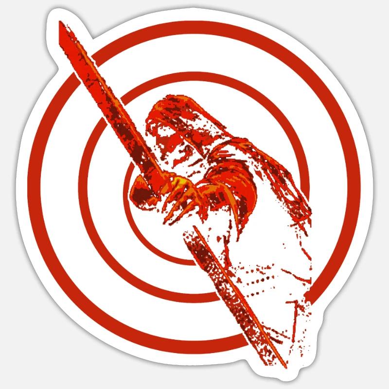 Bogenschütze mit Pfeil und Bogen - Sticker Größe S (10 x 10 cm) - Mattweiß