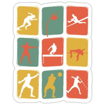 Athletics Vintage Retro Athletics - Sticker size S (10 x 10 cm) - white matte - Front