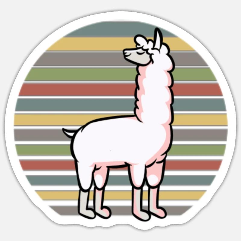 lama - Sticker size S (10 x 10 cm) - white matte
