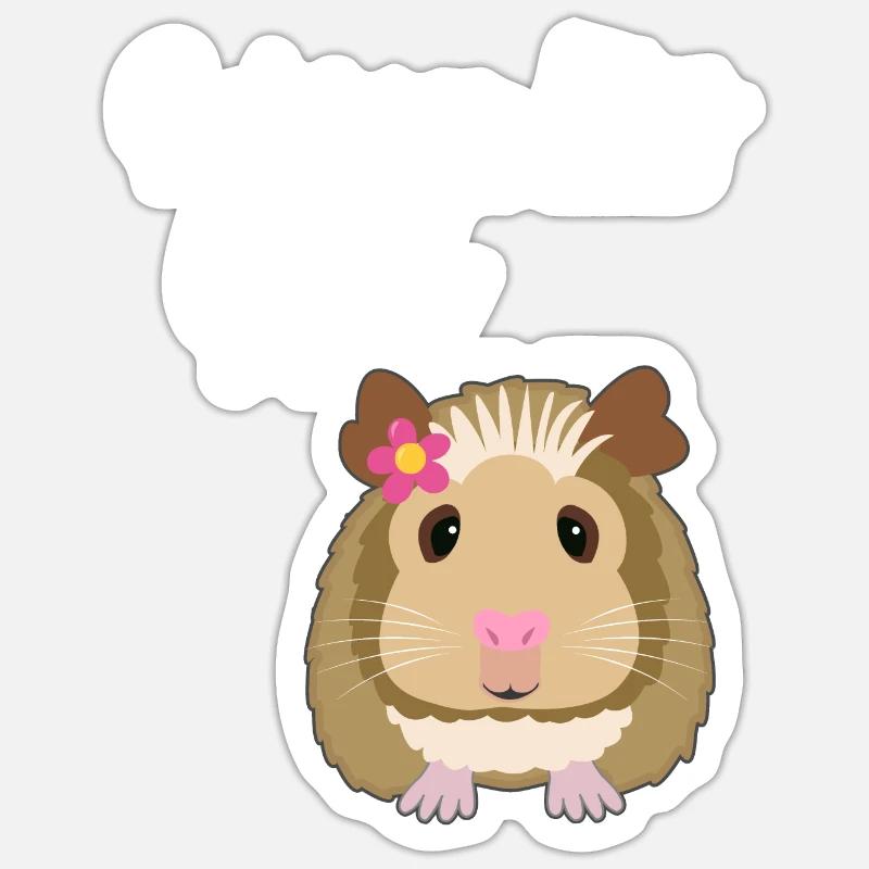 Fille de cochon d'Inde Fille de cochon d'Inde - Sticker taille S (10 x 10 cm) - blanc mat