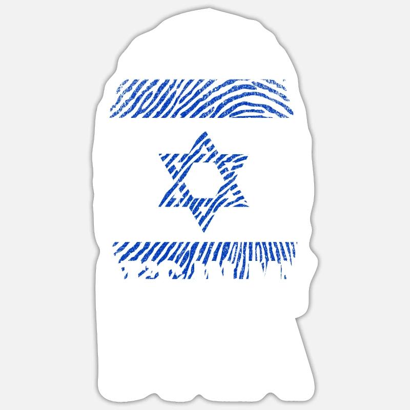 ADN d'Israël - Sticker taille S (10 x 10 cm) - blanc mat